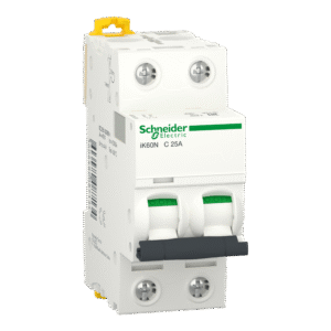 قاطع الدائرة المصغر (mcb) acti9 ik60n 2p 25a منحنى c 6000a (iec/en 60898 1)