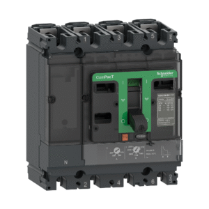 قاطع ComPacT NSX100B، 25 كA / 415VAC، أربع أقطاب 3D (النيترال غير محمي)، وحدة TMD بتيار 100 أمبير.