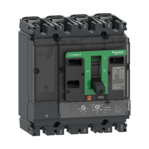 قاطع ComPacT NSX100F، 36 كA عند 415VAC، أربعة أقطاب 3D (نيوترال غير محمي)، بوحدة TMD بتيار 50 أمبير.