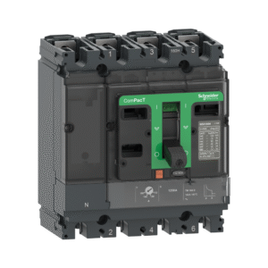 قاطع تيار ComPacT NSX100H، سعة قطع 70 كA عند 415VAC، أربعة أقطاب 3D (الحيادي غير محمي)، مزوّد بوحدة TMD بتيار 100 أمبير.